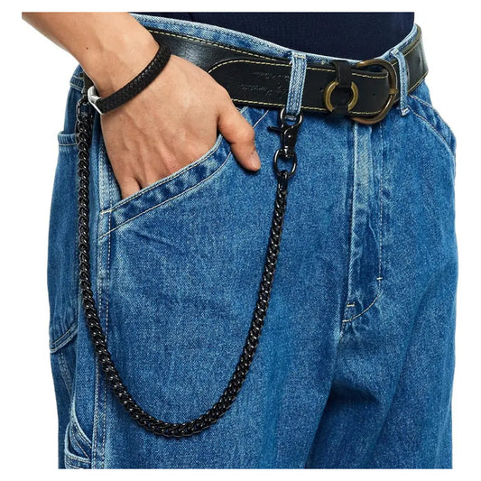 Cadena Malone Sencilla Para Pantalón O Billetera Negro