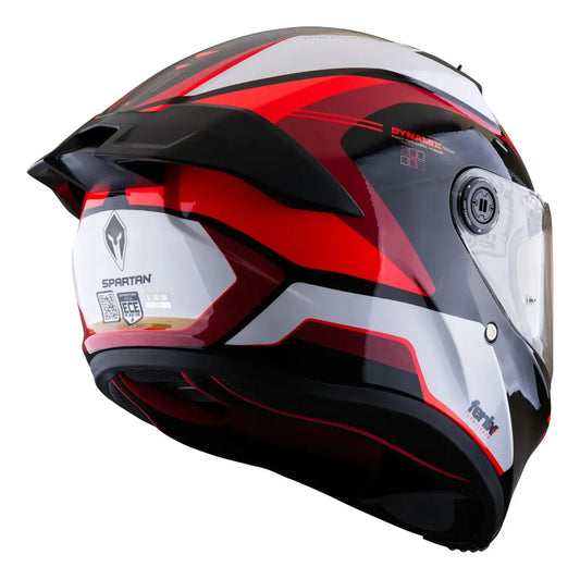 Casco Integral Spartan Fenix Turb Negro Rojo Negro Turb Brillante