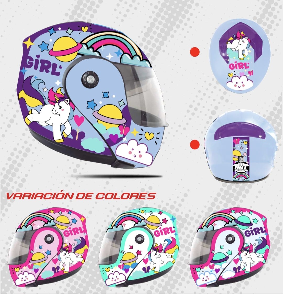 Casco Tattoo SK-2 Unicornio Cupcake