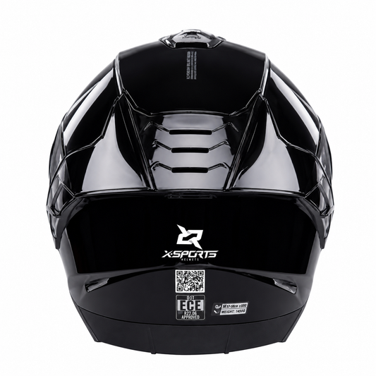 X-Sports M73 Negro Brillo Naranja - Atrás