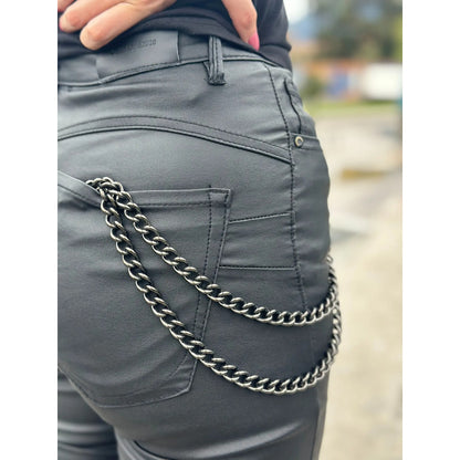 Doble Cadena Color Negro Para Pantalón O Billetera  Negro
