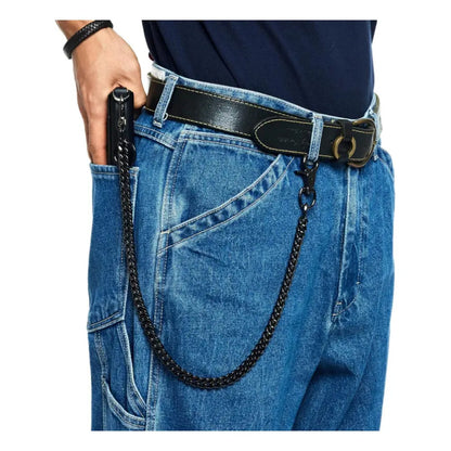 Cadena Malone Sencilla Para Pantalón O Billetera Negro
