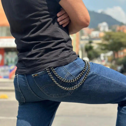 Doble Cadena Color Negro Para Pantalón O Billetera  Negro