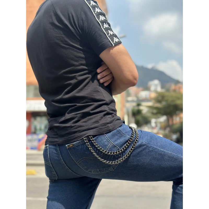 Doble Cadena Color Negro Para Pantalón O Billetera  Negro