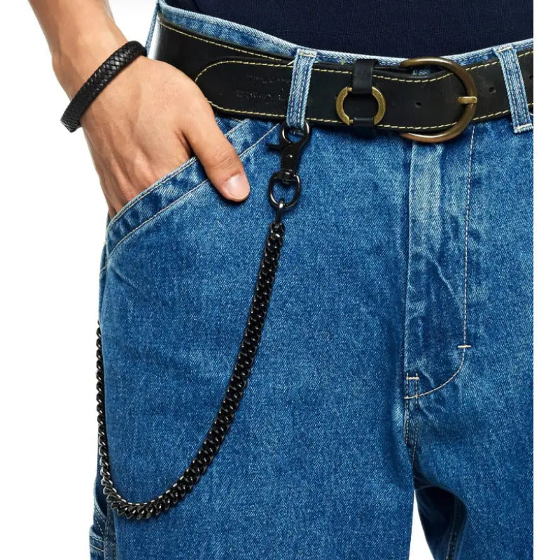 Cadena Malone Sencilla Para Pantalón O Billetera Negro