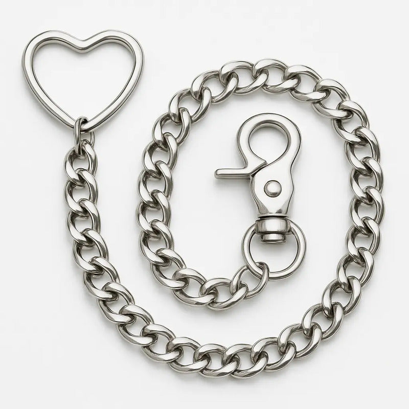 Cadena Malone Sencilla Para Pantalón O Billetera Plateado