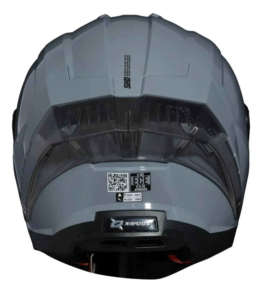 Casco Integral X-Sports X-162 Gris Brillante Spoiler - Vista 2