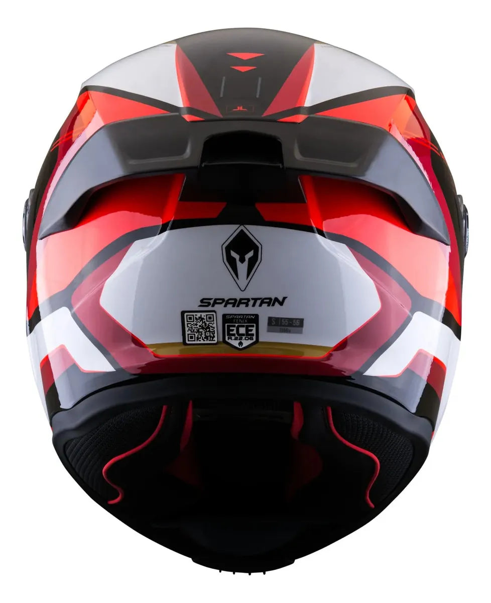Casco Integral Spartan Fenix Turb Negro Rojo Negro Turb Brillante