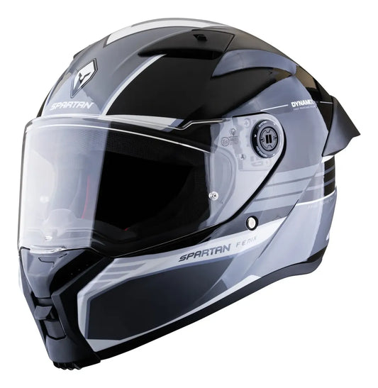 Casco Integral Spartan Fenix Slab Gris Negro Gris Slab Brillante