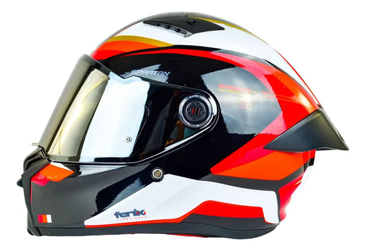 Casco Integral Spartan Fenix Turb Negro Rojo Negro Turb Brillante