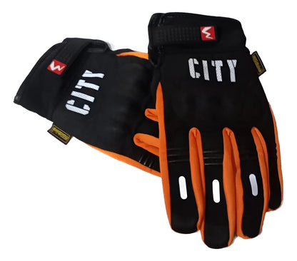 Guantes Para Moto Protecciones Madbike City Naranja