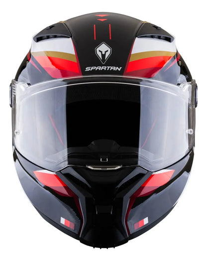 Casco Integral Spartan Fenix Turb Negro Rojo Negro Turb Brillante