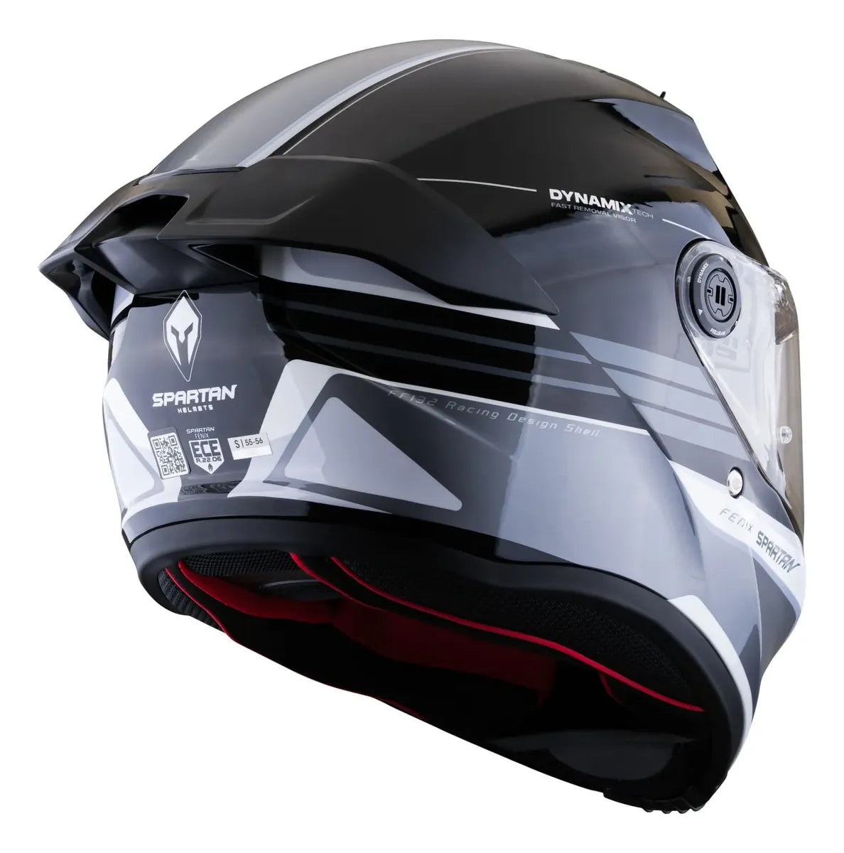Casco Integral Spartan Fenix Slab Gris Negro Gris Slab Brillante