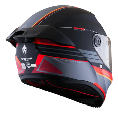 Casco Moto Spartan Fenix Slab Negro Gris Rojo Mate