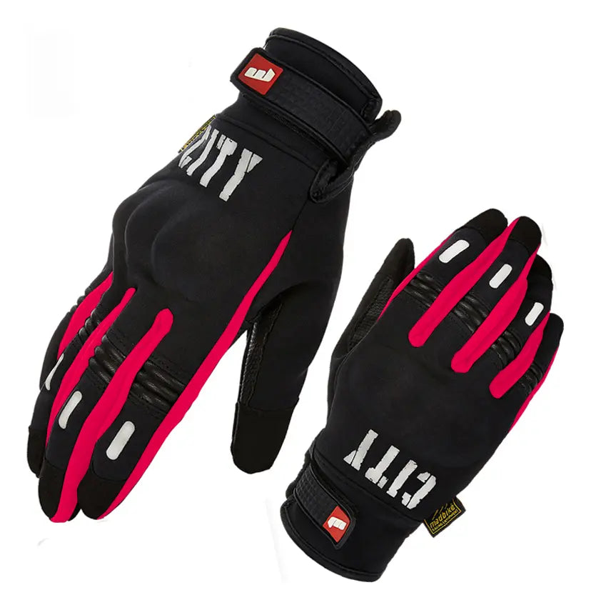 Guantes Para Moto Protecciones Madbike City Rosa