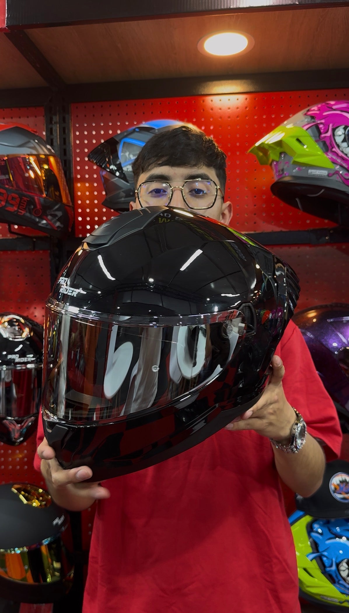 Casco Pro Rider 713 Negro Total Brillo
