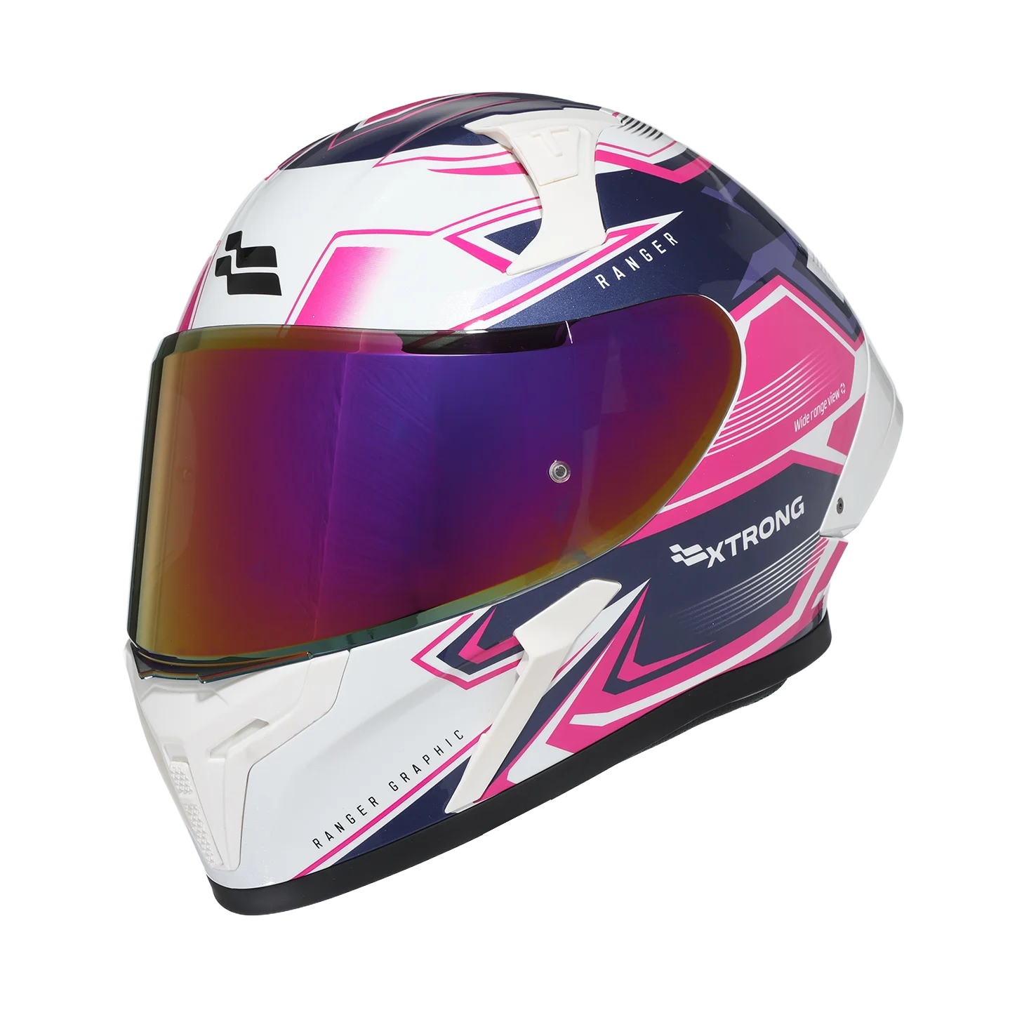 Casco Xtrong XTR-Ranger Racecraft Blanco Brillo - Vista 2