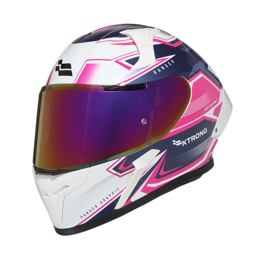 Casco Xtrong XTR-Ranger Racecraft Blanco Brillo - Vista 2