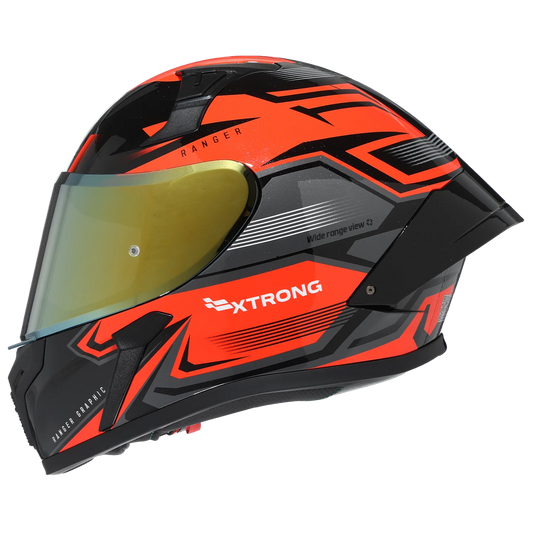 Casco Xtrong XTR-Ranger Suzuka Naranja Brillo Visor Dorado - Principal