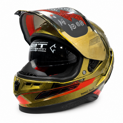 Pro Rider Frontier Camaleón Dorado - Visor Abierto