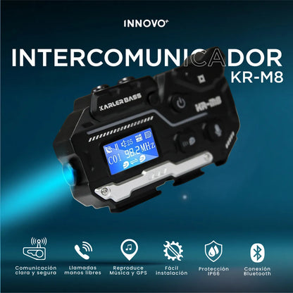 Intercomunicador Moto KR M8 Bluetooth IP66 Manos Libres FM 2x1