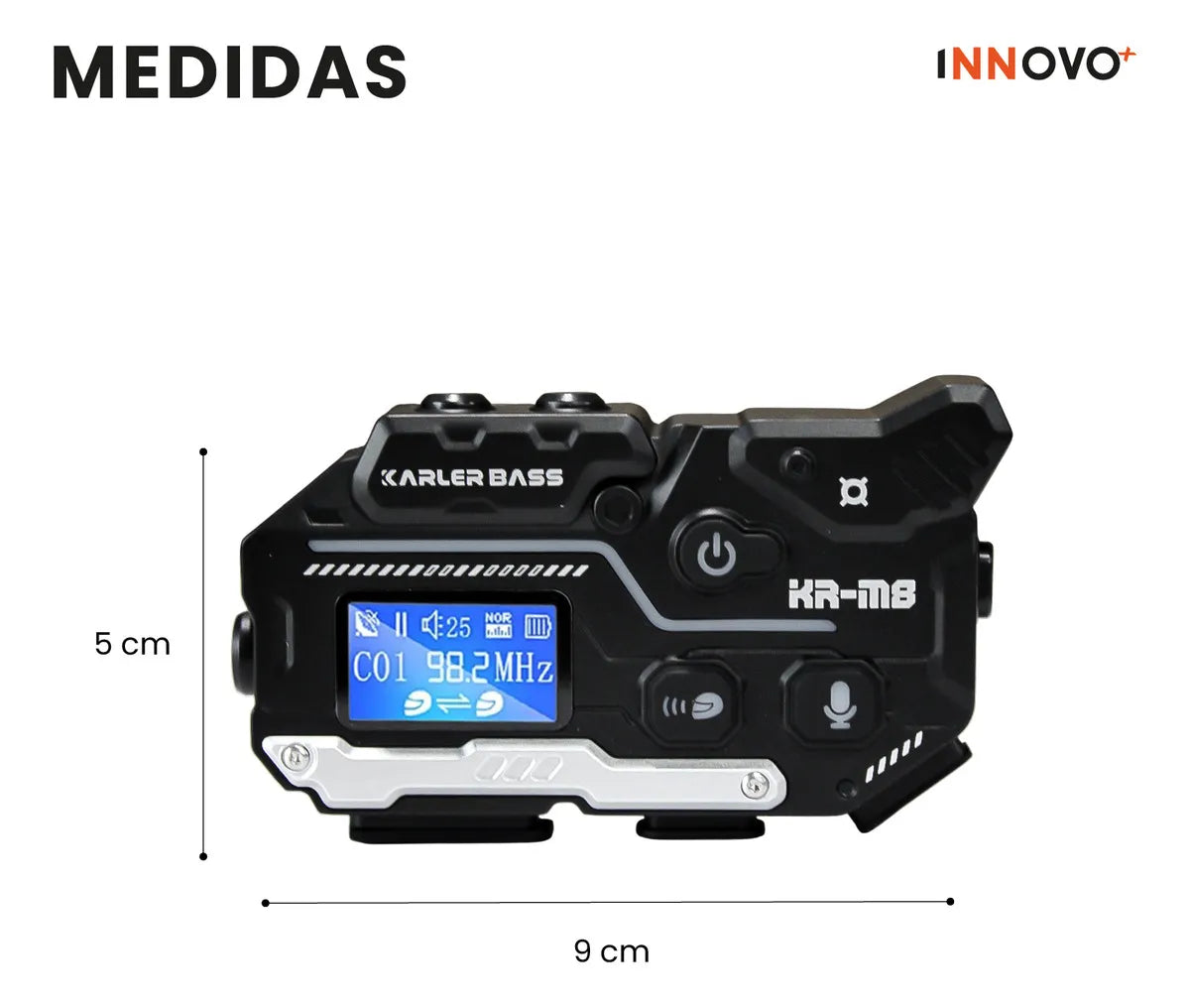 Intercomunicador Moto KR M8 Bluetooth IP66 Manos Libres FM 2x1
