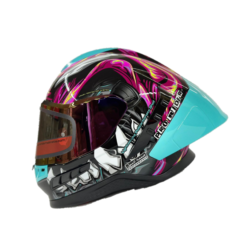 Casco Integral Pro Rider Frontier Dientes Azul Celeste - Principal