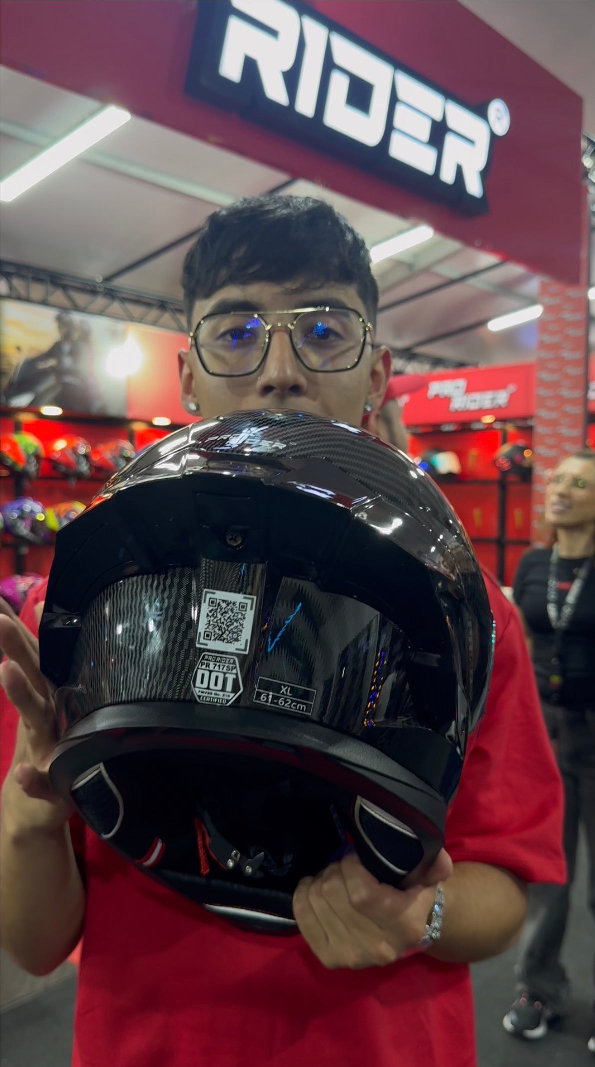 Casco Pro Rider 717 SP Fibra de Carbono Negro - Vista Principal