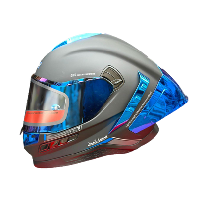 Casco Integral Pro Rider Frontier Plata Azul - Principal