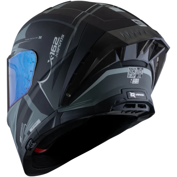Casco Integral X-Sports X-162 Solid Gris/Negro Mate - Vista 2