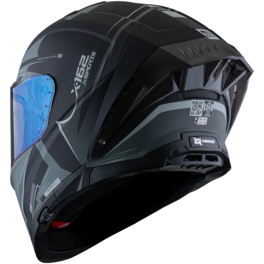 Casco Integral X-Sports X-162 Solid Gris/Negro Mate - Vista 2