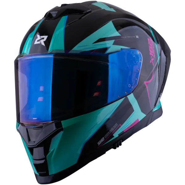 Casco Integral X-Sports X-162 Turquesa/Rosa Brillante - Vista 4