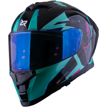 Casco Integral X-Sports X-162 Turquesa/Rosa Brillante - Vista 4