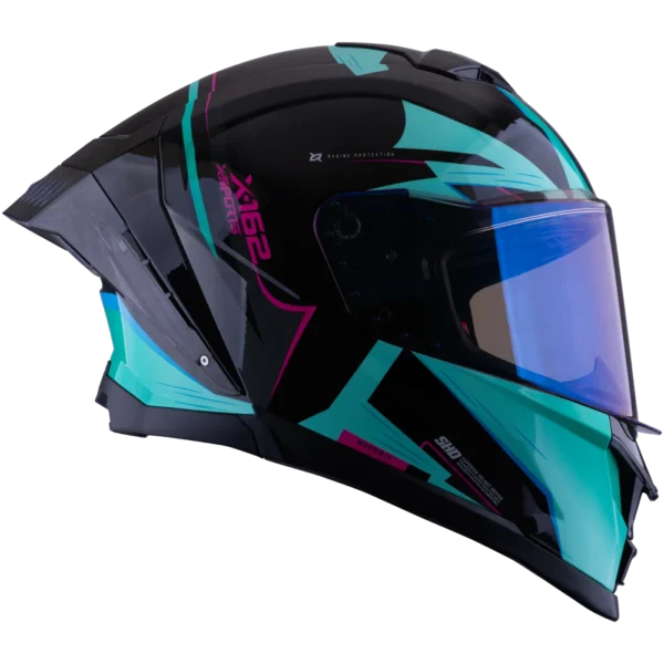 Casco Integral X-Sports X-162 Turquesa/Rosa Brillante - Vista 3