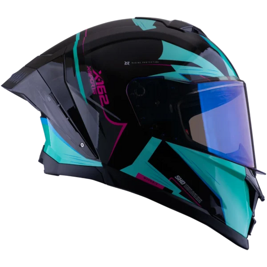Casco Integral X-Sports X-162 Turquesa/Rosa Brillante - Vista 3