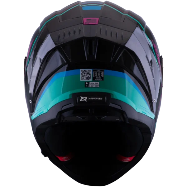 Casco Integral X-Sports X-162 Turquesa/Rosa Brillante - Vista 6