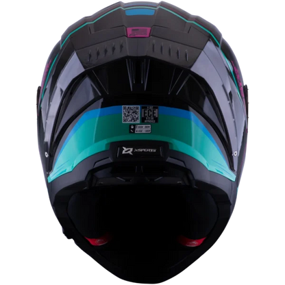Casco Integral X-Sports X-162 Turquesa/Rosa Brillante - Vista 6