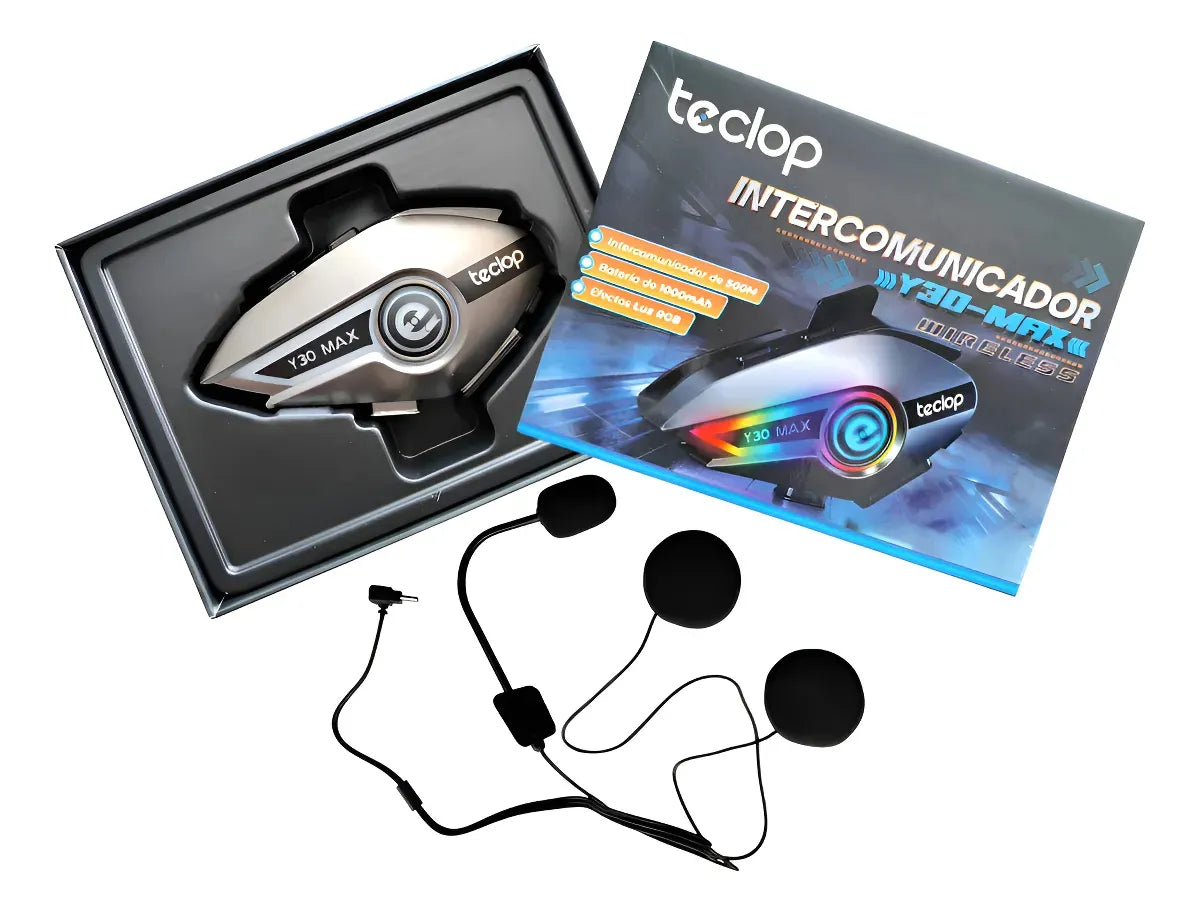 Intercomunicador Moto Teclop Y30 Bluetooth Inalámbrico Casco 2x1